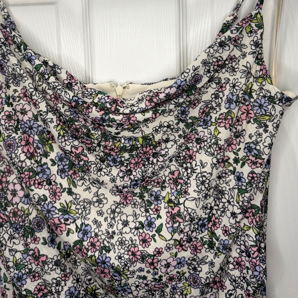 BCBGeneration Dresses & Skirts - BCBGeneration Floral Ruched Tulip-‎ Hem Cami Slip Dress Mini Cowl Neck 12 Party